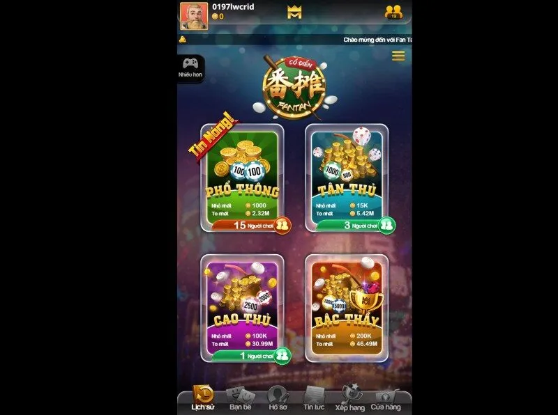 Các loại cửa cược trong Fantan Five88