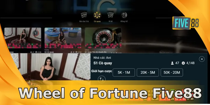 Wheel of Fortune Five88 – Vòng quay may mắn chạm đỉnh chiến thắng